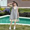 Girls' Summer New Korean Style Fake Two-Piece Summer Vest Skirt
