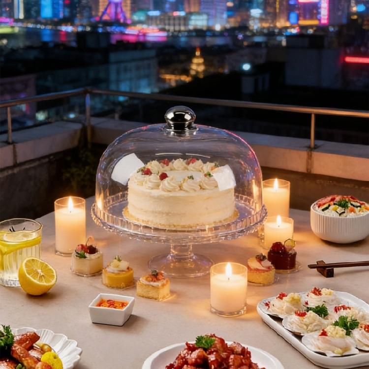 Food Protector for Picnics Clear Plastic Spacious and Safe Outdoor Cake Dome with Clear View Plate Serving Cover