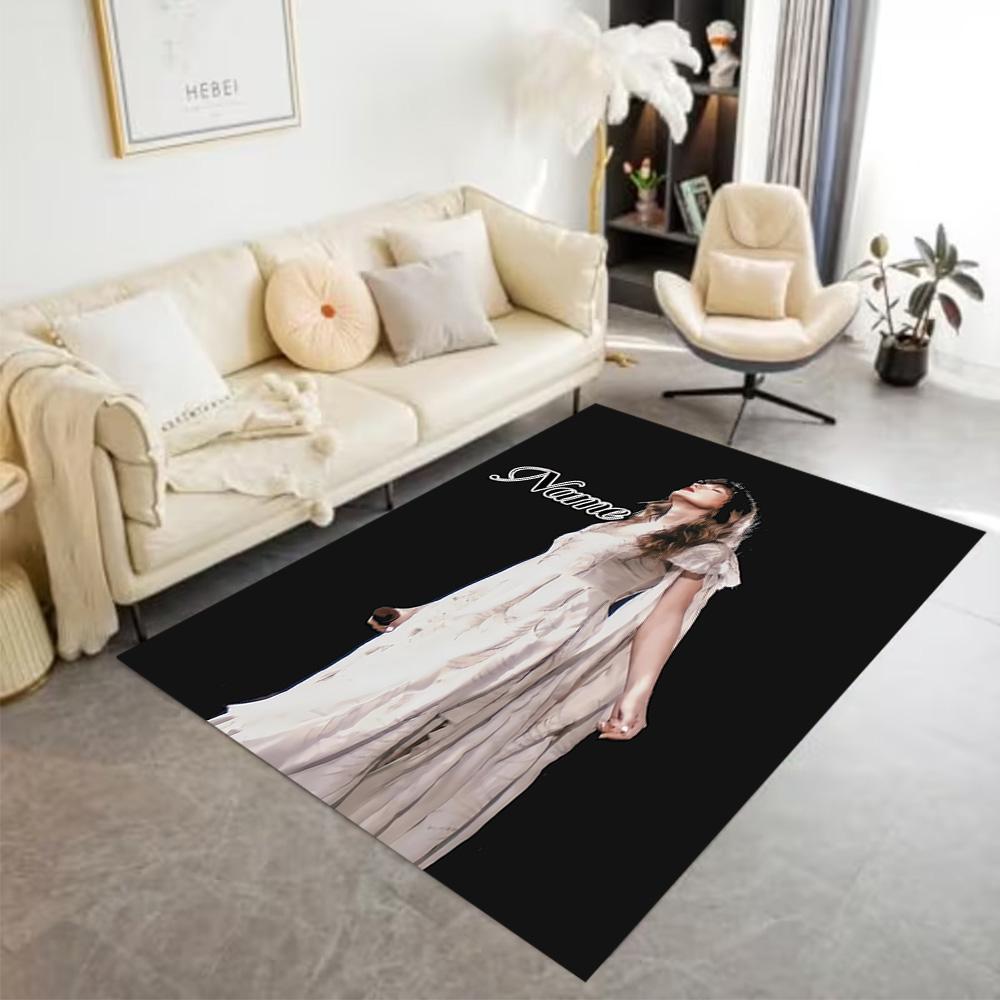 Elegant Elegance White Personalized Text Carpet Perfect for Dormitory Entryway Study room Kitchen Anti-slip Rug Decorate Offices