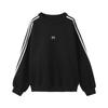 Three-bar Bow Black Sweatshirt Women's Autumn Loose Thin Korean Version of the Jacket