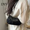 Slim Flat Silhouette Bag Retro Shoulder Women Small Hobo Handbag Zipper Closure Underarm Purse for Phone Keys Party Dating Work