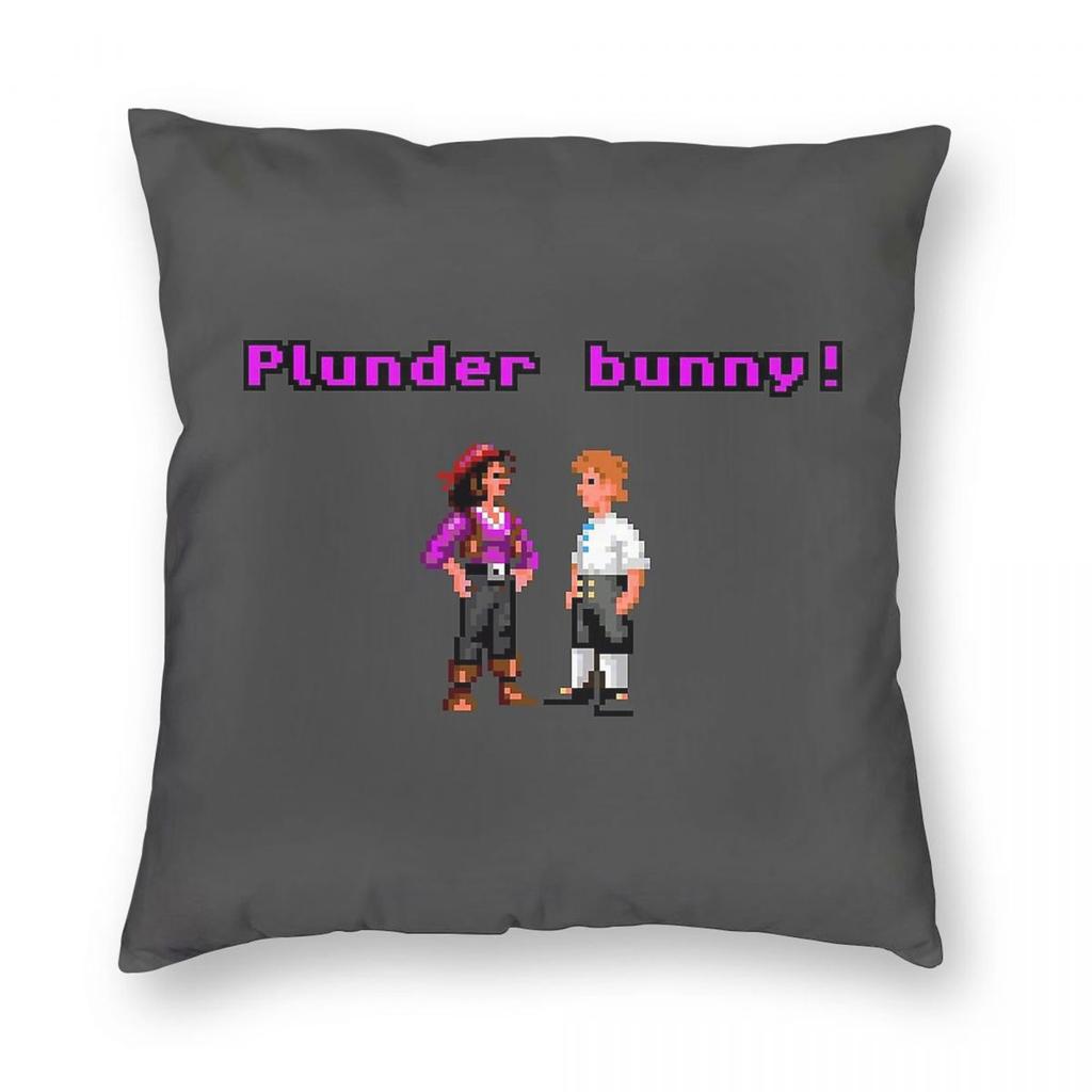 Monkey Island Plunder Bunny Pixel Square Pillowcase Polyester Linen Velvet Printed Zip Decor Throw Pillow Case Car Cushion Cover