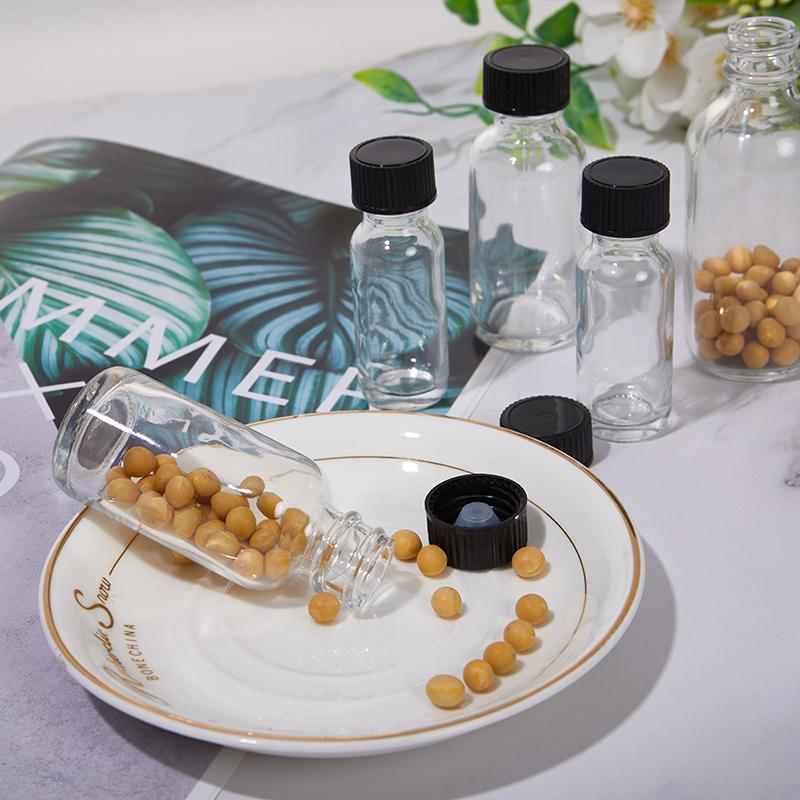 6 шт. маленькие прозрачные стеклянные бутылки с крышками, стеклянные контейнеры, круглые бутылки для образцов для сока, масла, имбирных шотов, виски, жидкостей