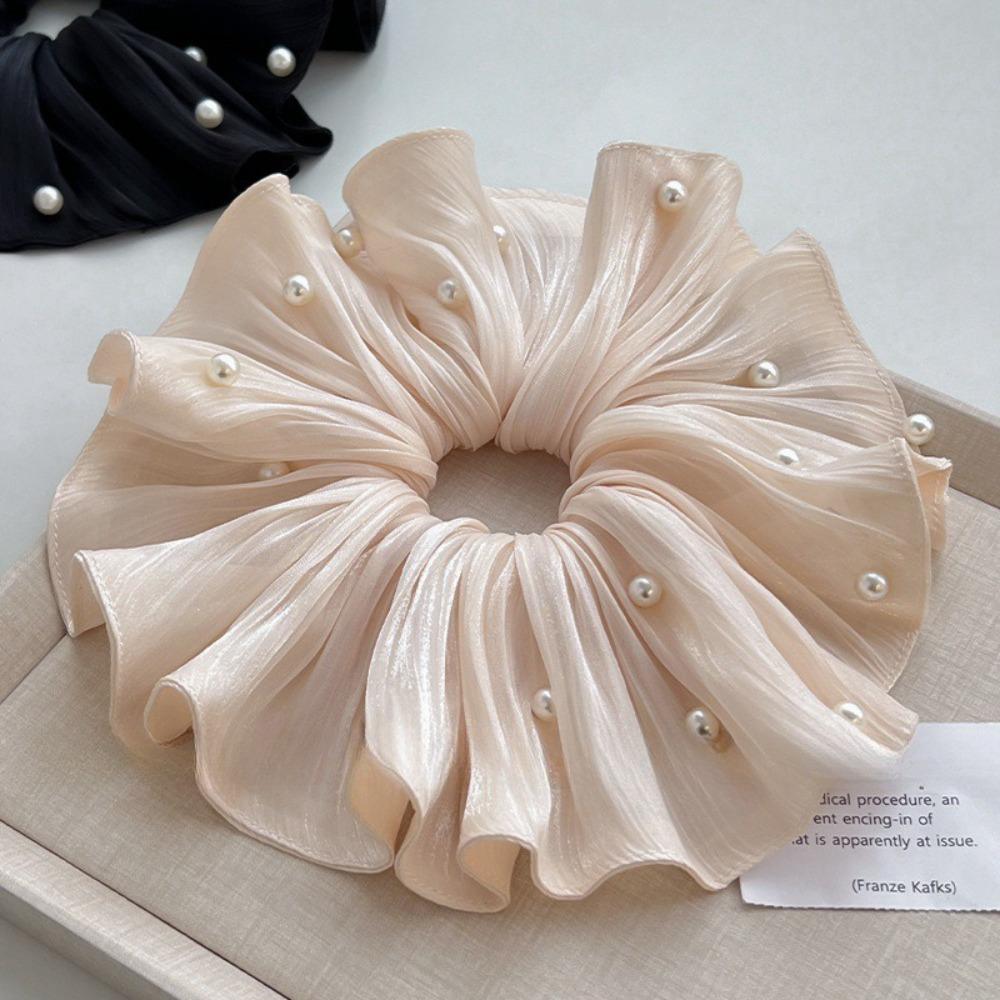 Cloth Elastic Scrunchies French Style Pearls Hair Rope Elegant Women Hair Scrunchies Women