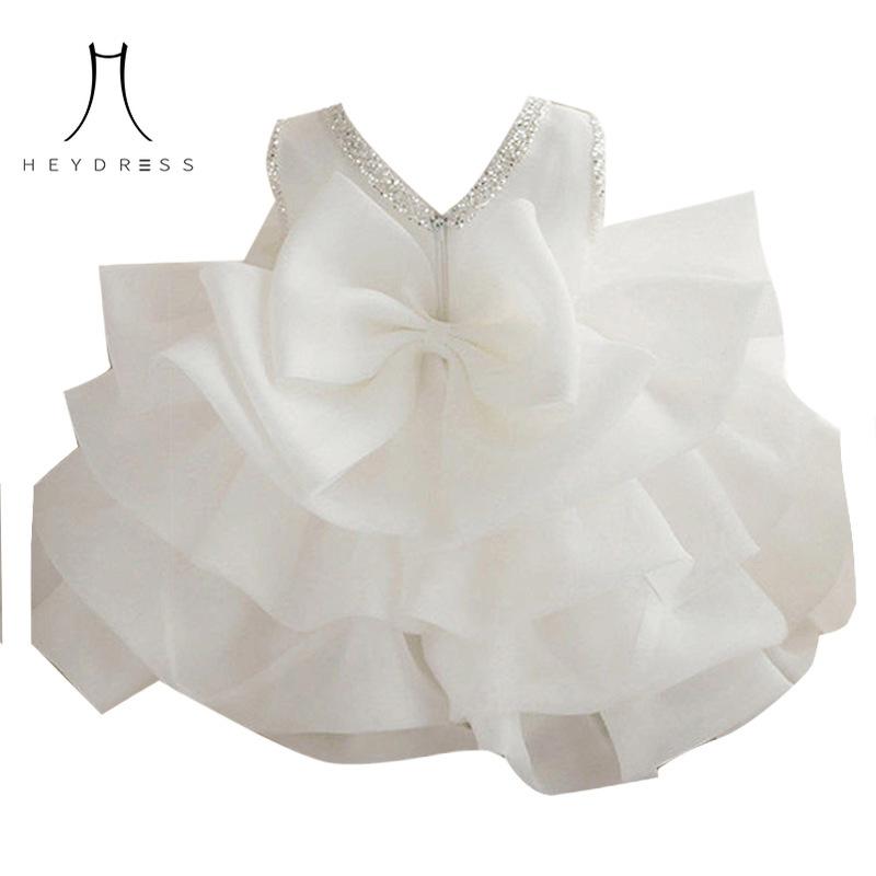 Платье для годовалого ребенка, платье принцессы, новый стиль, белое платье из пышной пряжи для девочки на день рождения, праздничное платье из пышной пряжи в западном стиле для девочки
