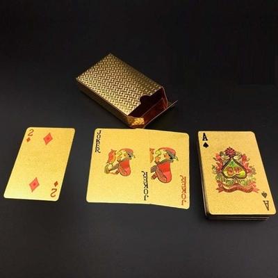 Матовые пластиковые покерные карты, водонепроницаемые игральные карты из ПЭТ, водонепроницаемые игральные карты для настольных игр, оптовая цена, Золотая