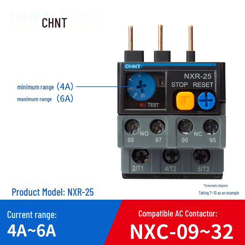 Тепловое реле перегрузки Chint NXR-25 с контактором NXC, втычное (1А-25А).