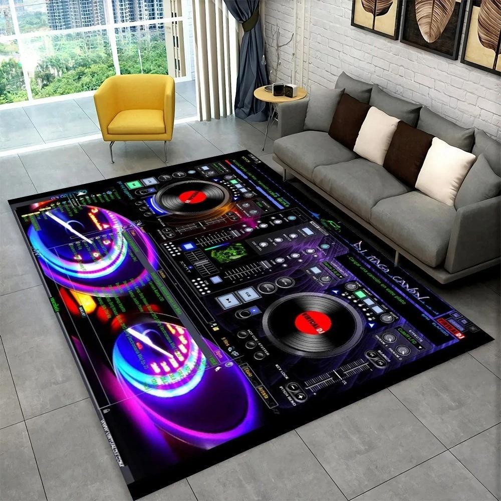 3D DJ Music Screen Keyboard Area Rug Carpet Rug for Living Room Bedroom Sofa Doormat Decoration Kid Play Non-slip Floor Mat Gift