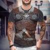 Viking Armor Graphic Vintage Oversized Men Clothing 3D Print Harajuku T Shirts Summer Short Sleeve Top Casual Tee
