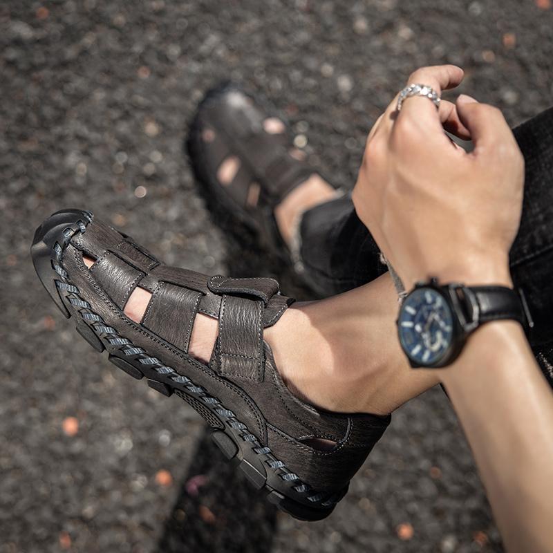 Men Genuine Leather Sandals Outdoor Sport Sandals Casual Shoes Summer