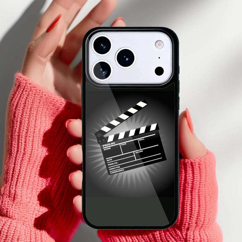 Чехол для телефона Кинохлопушка для iPhone 17 16 15 14 13 Pro Max Задняя крышка для 12 11 Pro Coque