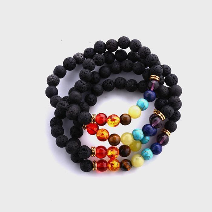 Bracelet - Napoulen - 7 Chakras - Agate - Arc-en-ciel - Unisexe