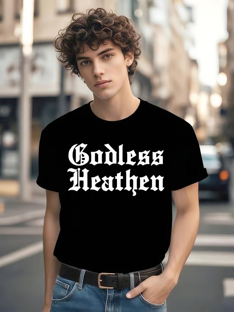 Funny Atheist Tshirt - Gothic Godless Heathen Graphic Tee...