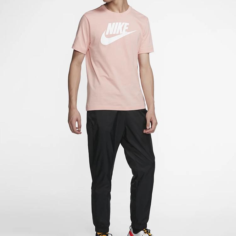 Nike Спортивная футболка с коротким рукавом для мужчин, топы, кораллово-розовый AR5005-648