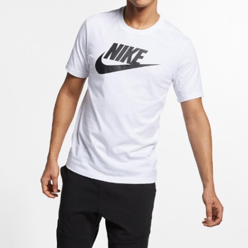 Nike Спортивная одежда с буквенным принтом логотипа, дышащая футболка с короткими рукавами, мужские топы, белые BV0629-100