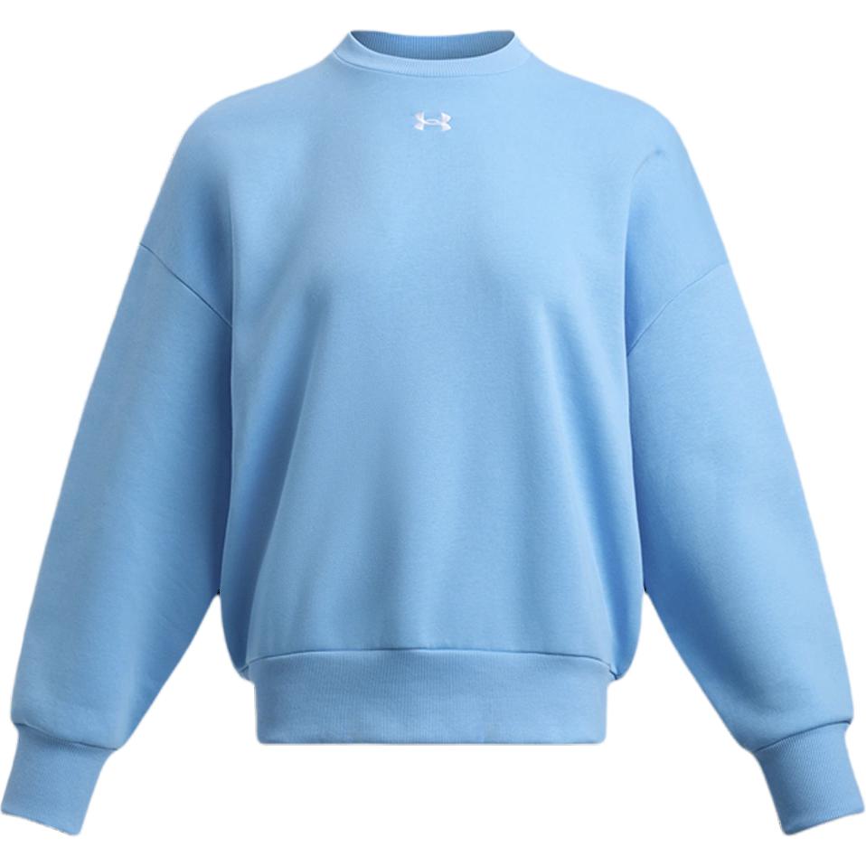Under Armour Rival Loose Crew Neck Long Sleeve Sweatshirt Women Tops Sky-Blue 1386463-465