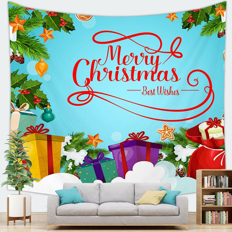 С Рождеством, Рождественская елка, Санта-Клаус, снеговик, гобелен с принтом, украшение для дома, гостиной, спальни, стены, гобелен