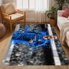 Blue Energy Soccer Player Area Rug Design for Outdoor Bedrooms Decorate room Dining Room Antislip Carpet Anime Office Decor Spiritual Gift