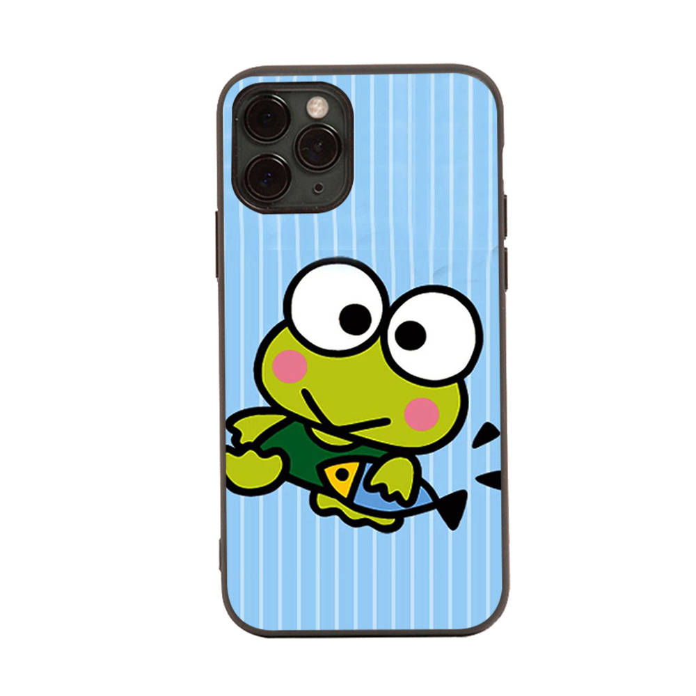 HK18 Cute Keroppi Black Sofe Case for Samsung Note 20 Lite S24 Ultra S23 A03 A05 A06 A11 A71 A15 A16 A13 A24 A25 A33 A52 A53 A50 M55 M35 Plus