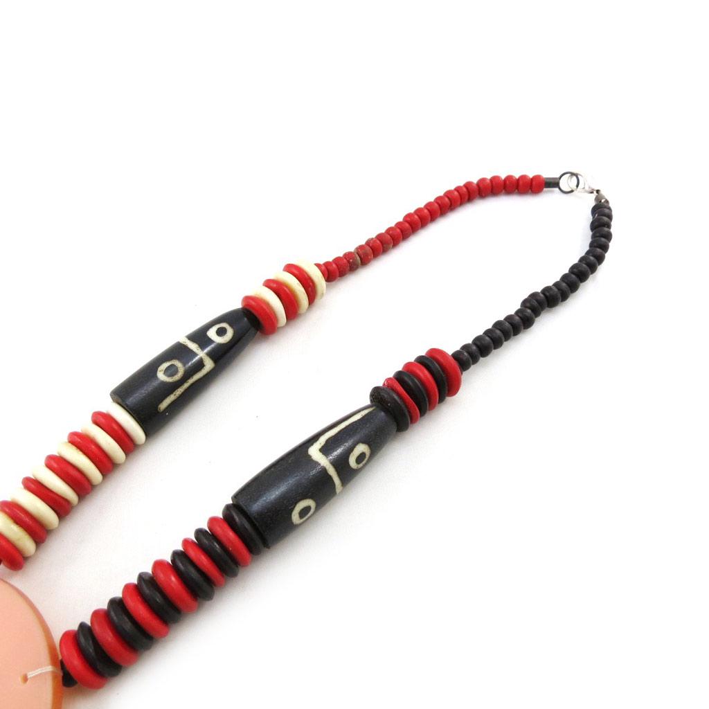 Les Trésors De Lily [B8090] - 'Naia' Necklace Red Pink Brown