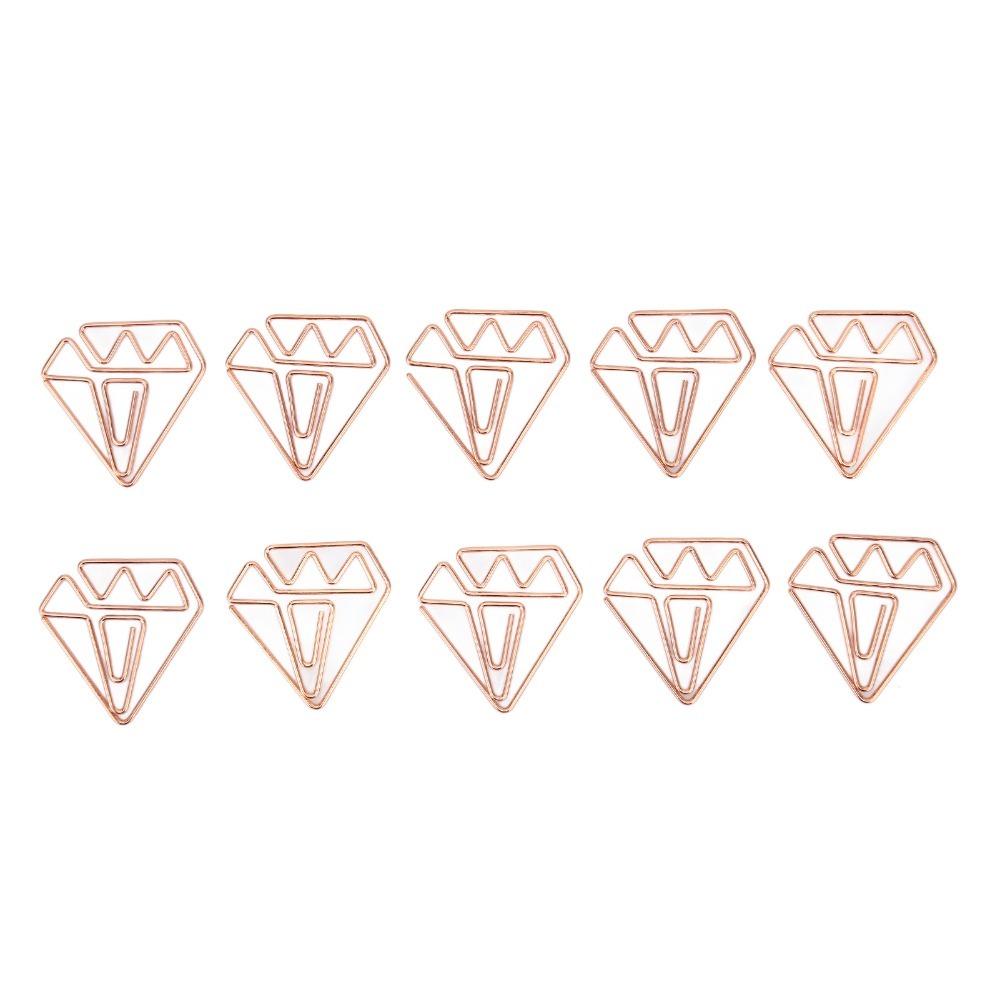 100pcs Metal Diamond Paper Clips Small Planner Clips Clips Heart Paper Clips Wedding Decoration