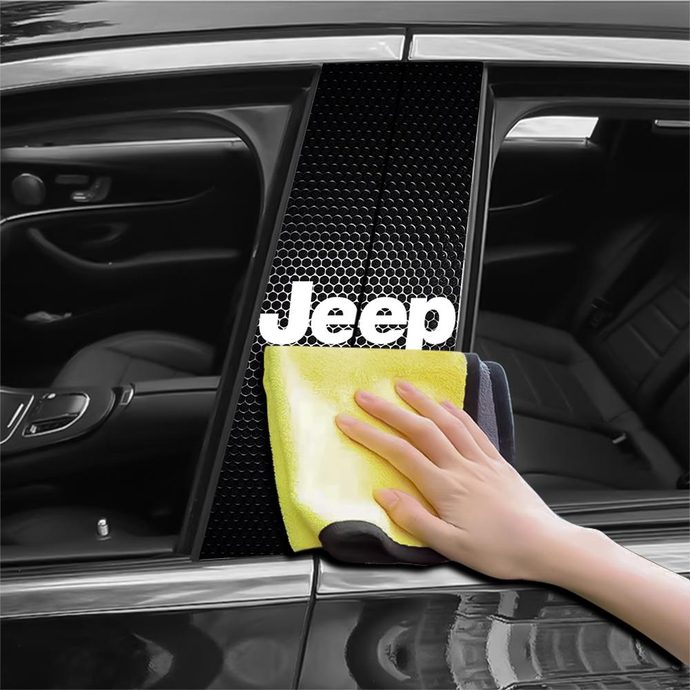 PVC Car B-Pillar Decoration Center Column Cover Stickers Auto Decals IIH accessories For Jeep Wrangler Patriot Grand Cherokee Pat JK