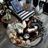 Круглый ковер с мультяшным принтом, ковер для гостиной, спальни, дивана, игровой комнаты, декор, нескользящий коврик для пола