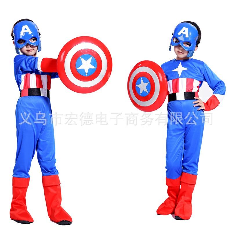 Костюм капитана на Хэллоуин, День защиты детей, щит, костюм мальчика, костюм супергероя Мстителей