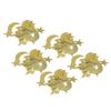 5 Pcs Star Moon Banners Gold Shining Exquisite Eid Mubarak Hanging Banners for Ramadan Background Decoration