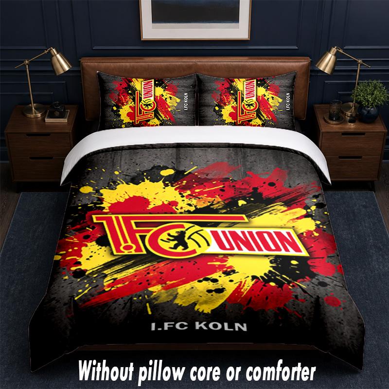 Union Berlin FC Design Bed Bedding Set 1 Duvet Cover + 2 Pillowcases Soft Breathable Household Bed Linens