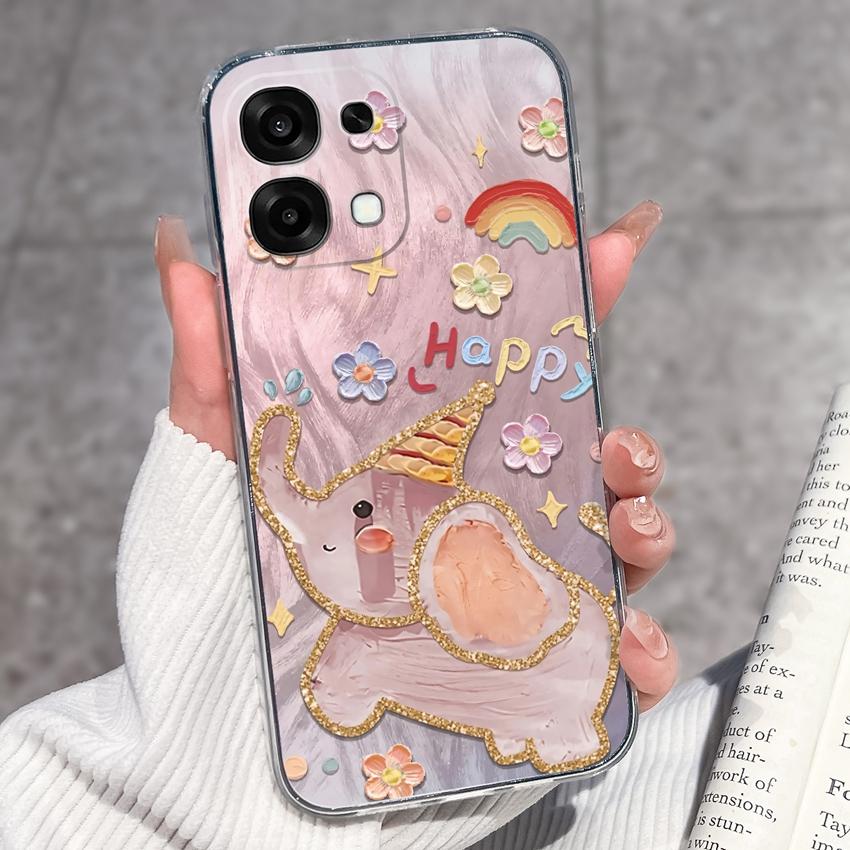 Для Oppo A6 Pro A6x A5x K13 Realme 15X C85 V70 V70s CT 7 7T 8 Чехлы для телефонов Красивые узоры Сакура Бабочки Корпус Мягкий силикон ТПУ Прозрачный корпус