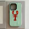 Роскошный красный чехол для телефона с раками для iPhone 17 16 15 14 13 12 11 X XS XR XSMAX 7 8 Air Pro Max Plus Роскошная двухслойная задняя крышка