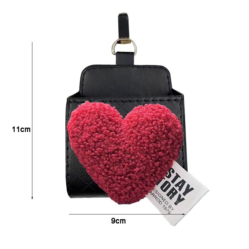 Милая Ретро Красные Сердечки Сумка для Хранения в Автомобиле Подвесной Кожаный Органайзер Коробка Держатель для Очков Телефона Аксессуары для Интерьера Автомобиля