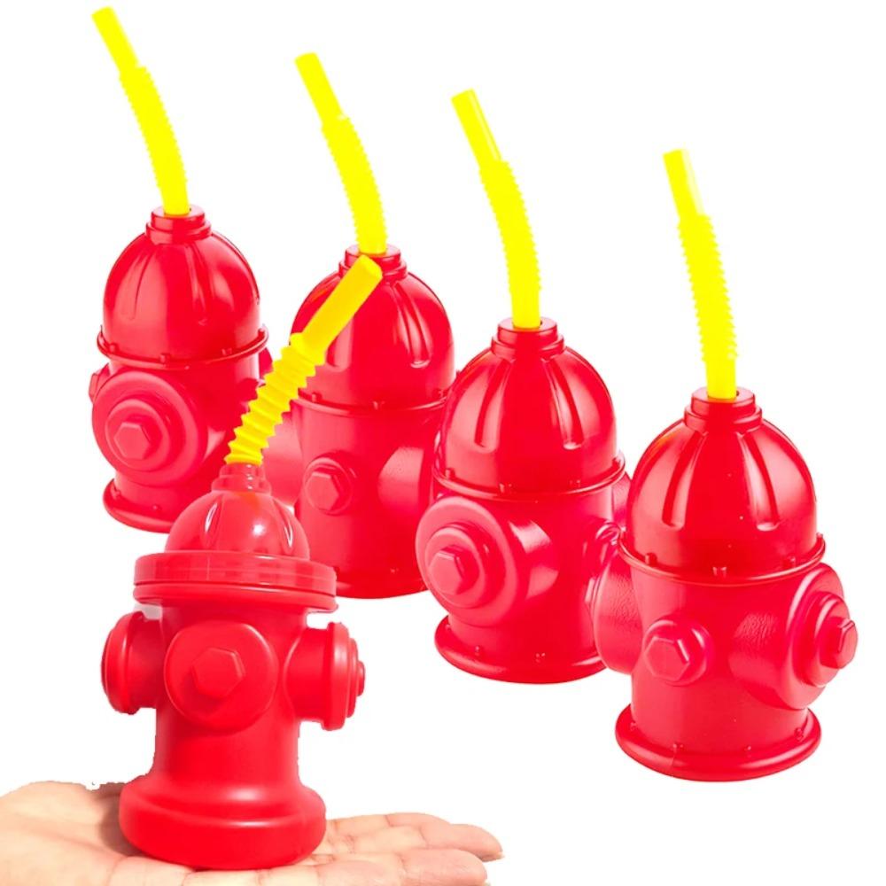 Novelty Fire Hydrant Water Cup Red Party Supplies Creative Fire Hydrant Straw Cup Boys