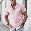 Men's Modern Tie Dye Spiral Print Short Sleeve Shirt, Casual Streetwear Button Up Shirt for Spring Summer