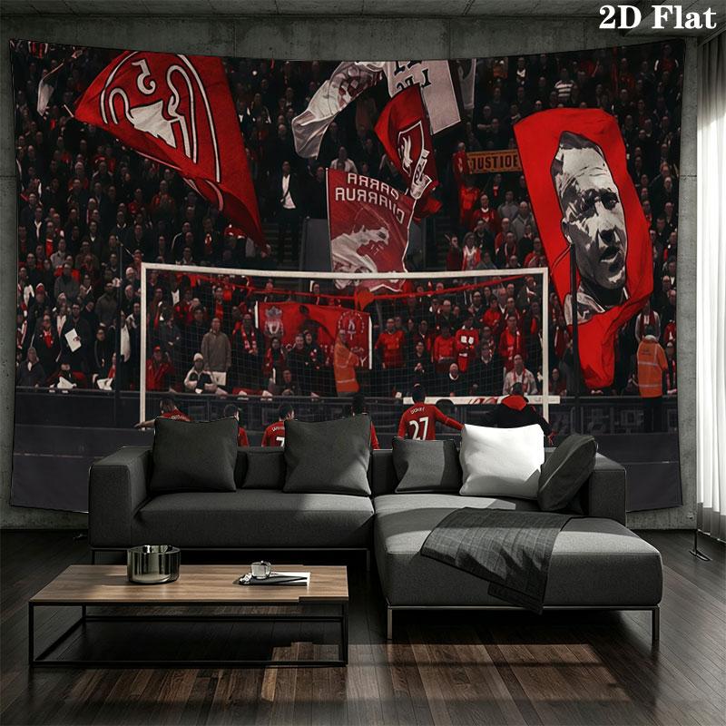 Liverpool Flag Wall tapestry, aesthetic printed fabric blanket, suitable for bedroom, living room, and home decor.