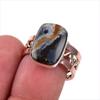 Natural Pietersite Gemstone 925 Solid Sterling Silver Two Tone Ring Size 7 H2e85