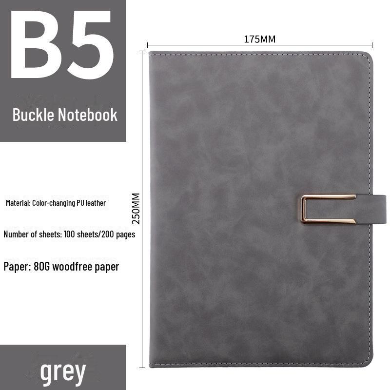 Блокнот формата A5/B5 с U-образной пряжкой в металлическом переплете, настраиваемый логотип, идеально подходит для бизнеса, встреч и студентов