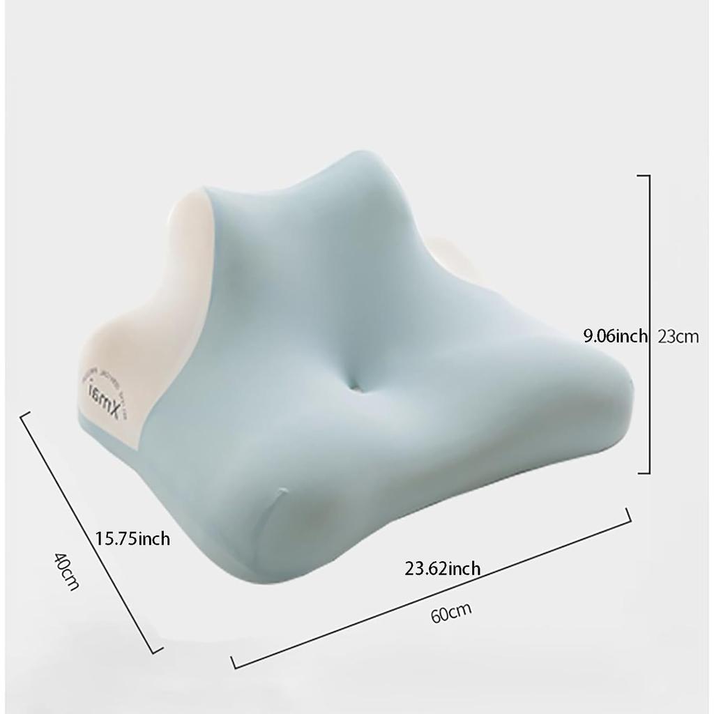 Memory Cotton Multifunctional Pillow, Suitable for Sleeping, Reading, and Watching TV (Ice Crystal Blue)