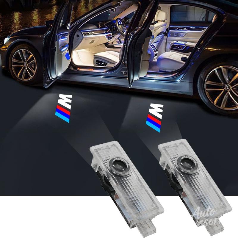 LED Car Door Welcome Lamp For BMW M Performance E46 E90 E60 F20 X1 F10 F30 Atmosphere Light Ghost Shadow Projector Light Sticker NI2