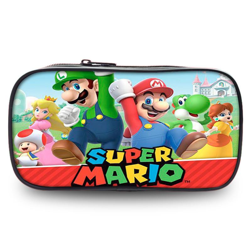 Пенал Super Mario Большой вместимости Полиэстер Детский Органайзер для Канцелярских Принадлежностей Для Учеников