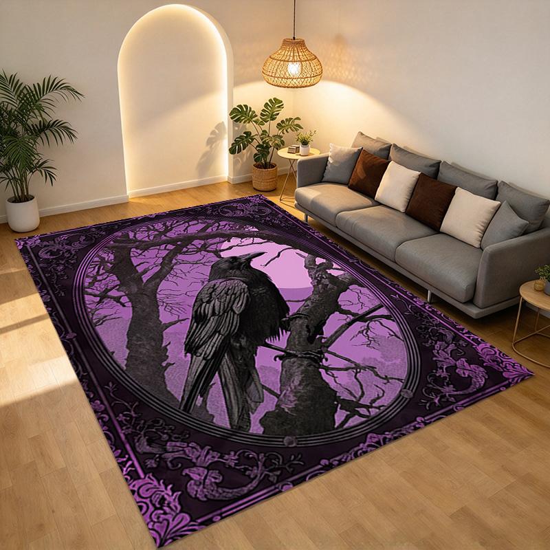Gothic Raven Living Room Nonslip Area Rug Soft Carpet For Bedroom Game Playroom Sofa Office Home Decor Doormat Christmas Gift C9261872