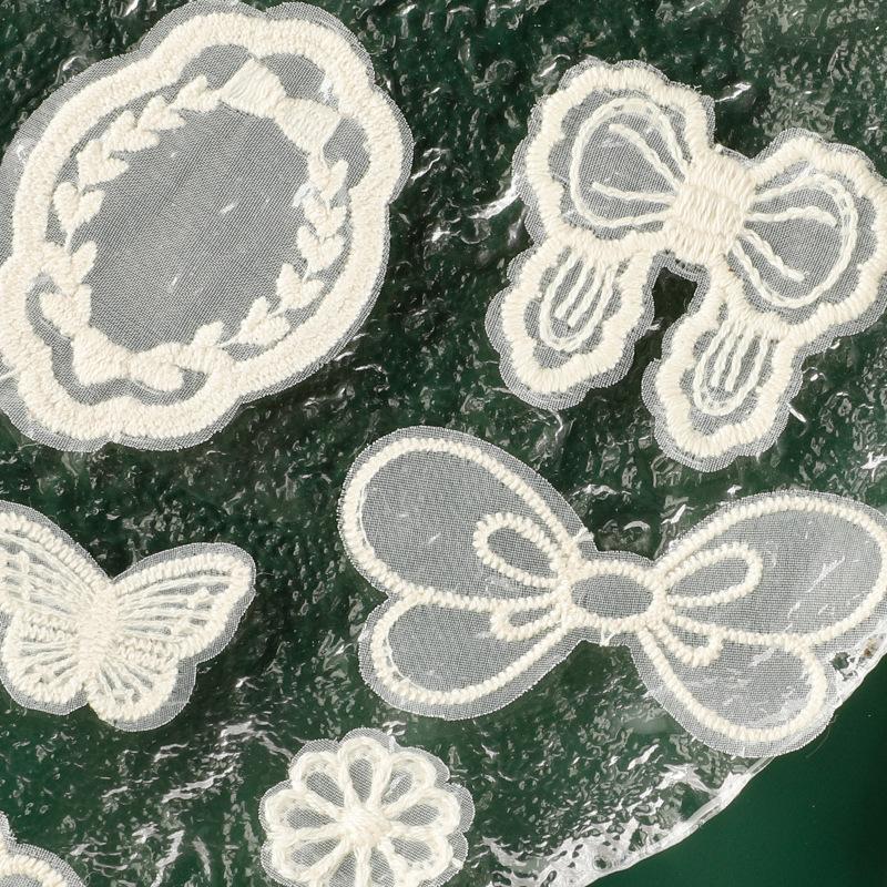 Мультяшный кружевной бант кружевная вышивка наклейка DIY аксессуары для счета за руку аксессуары брошь шпилька аксессуары для волос аксессуары наклейка на ткань