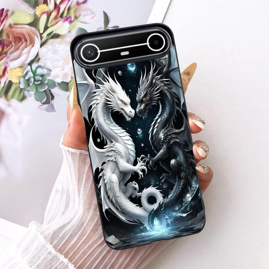 Chinese Dragon Loong Pattern Cute Cartoon Phoen Case For Tecno Pova Slim KM9 PovaSlim 2025Funda Soft Silicone Matte Bumper Cover
