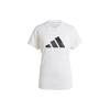 Essential Large Logo Print Crew Neck Sports T-Shirt Women Tops White IT0545