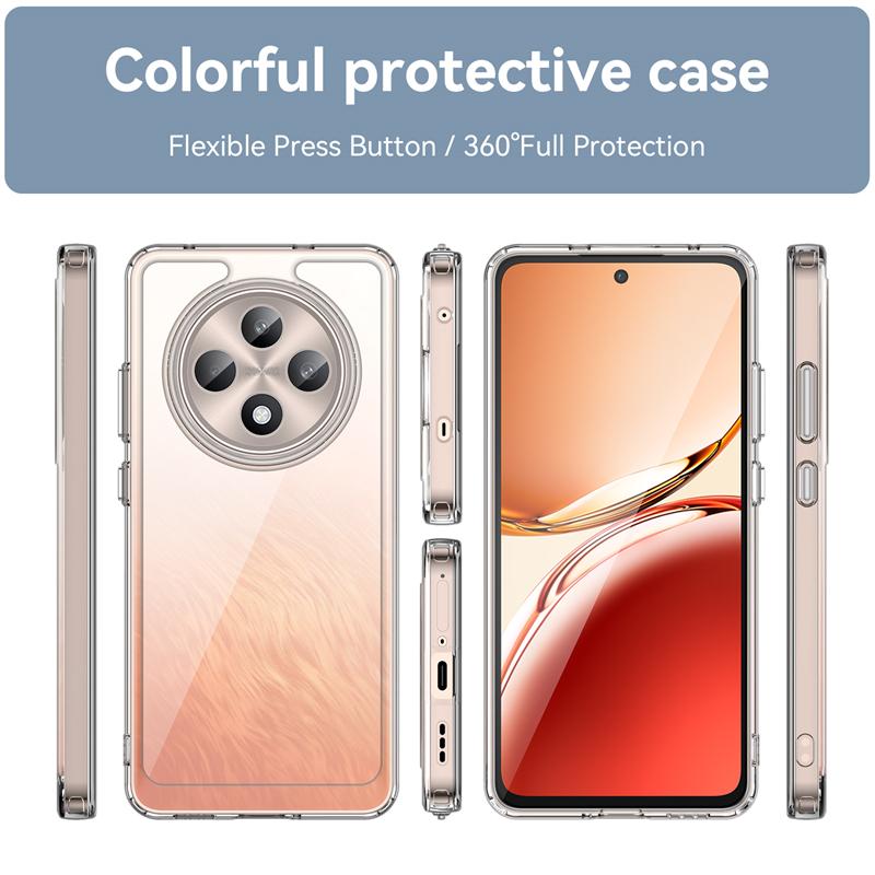 Для OPPO Reno 12FS Чехол Накладка Reno 12FS Capas Чехол для телефона Задний бампер Прозрачный Прозрачный Разноцветный Для Fundas OPPO Reno 12FS Reno12 FS