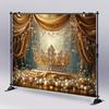 1 luxury royal crown party background - gold and crystal design, sparkling scattered lights, suitable for holiday decoration