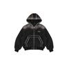 Loose Fit Hooded Denim Jacket Retro Distressed Unisex Hip Hop Streetwear Men Women