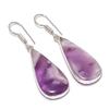Серьги из стерлингового серебра 925 пробы с натуральным шалфеем и аметистом 1,85 дюйма U4k49