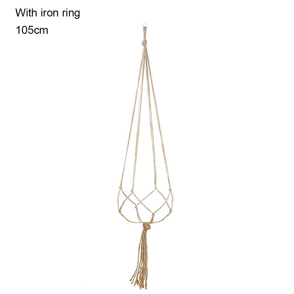 Vintage Lifting Decoration Basket Rope Plant Hanger Home Garden Flowerpot Holder
